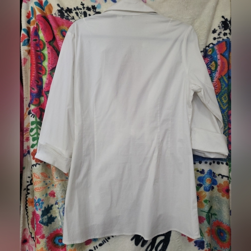 Isabel White Tie Front Top Size XL Lagenlook - Picture 9 of 9